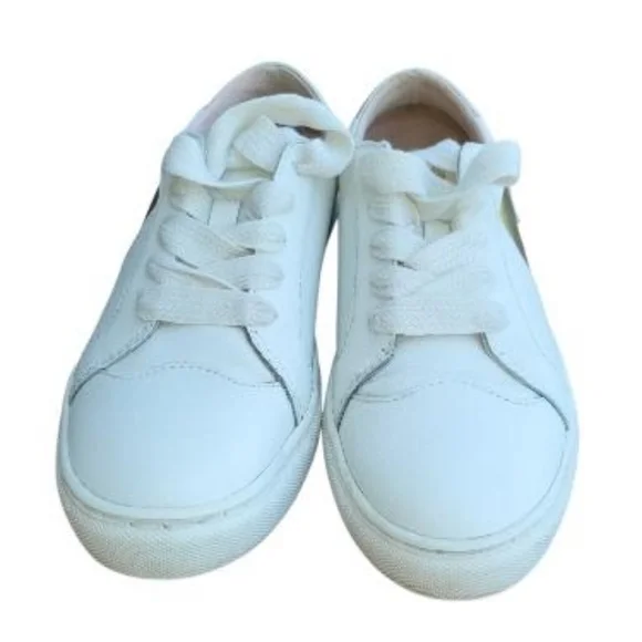 Kate Spade Fez Glitter White Gold Leather Casual Tennis Shoe Sneaker Women 6.5 - Picture 5 of 11